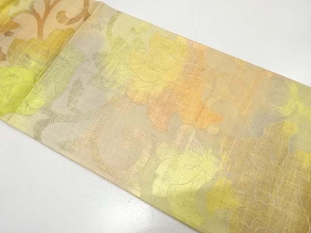 Antique Karafana Pattern Woven Fukuro obi (Material)